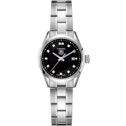 TAG Heuer Carrera Quartz 27 Stainless Steel / Black - Diamond / Bracelet